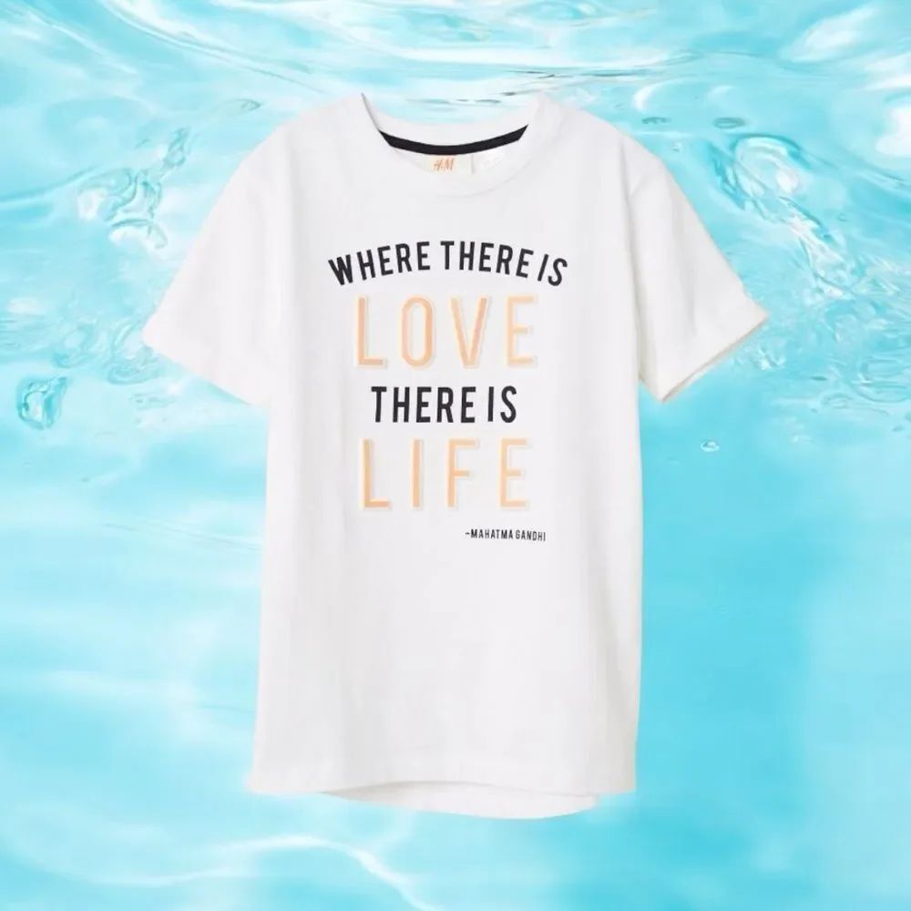 NWT H&M Unicef Mahatma Ghandi Organic Cotton T-Shirt 8-10Y